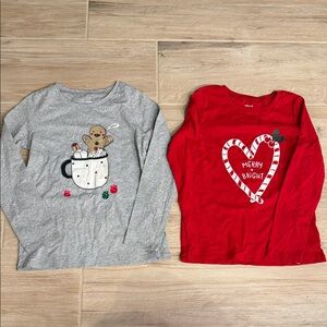 Holiday Girls Long Sleeve Shirts - Gray and Red. Never worn. Size 10